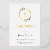 Goldene Details Bestätigung Folieneinladung (Vorderseite)