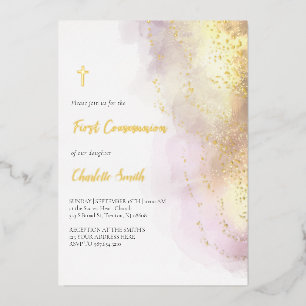 goldene Details Erste Kommune Folieneinladung