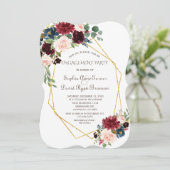 Goldene Diamantbügel-Verlobung Einladung (Stehend Vorderseite)