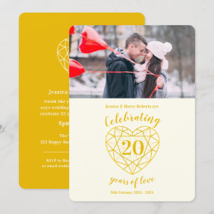 Goldene Diamantene Hochzeit 20 Jahre Foto Einladung