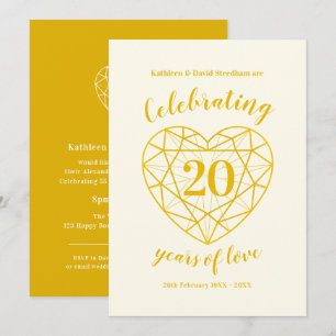 Goldene Diamantene Hochzeit 20 Jahre lädt ein Einladung