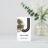 Goldene Disco-Ball-Dejay-Initialen Visitenkarte (Stehend Vorderseite)