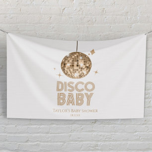 Goldene Disco-Kugel 'Disco Baby' Babyparty Banner
