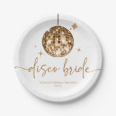 Goldene Disco-Kugel Disco-Braut Brautparty Pappteller (Vorderseite)