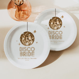 Goldene Disco-Kugel Disco-Braut Brautparty Pappteller