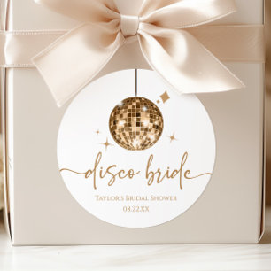 Goldene Disco-Kugel Disco-Braut Brautparty Runder Aufkleber