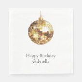 Goldene Disco-Kugel Geburtstag Serviette (Vorderseite)