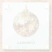 Goldene Disco-Kugel Glasuntersetzer (Rückseite)