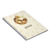 Goldene Disco-Kugel Glitter-Noten Notizblock (Rechte Seite)