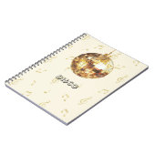 Goldene Disco-Kugel Glitter-Noten Notizblock (Linke Seite)
