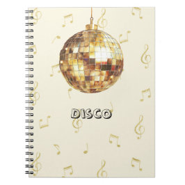 Goldene Disco-Kugel Glitter-Noten Notizblock