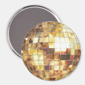 Goldene Disco-Kugel Magnet (Vorderseite/Rückseite)