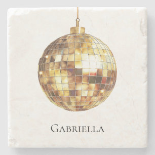 Goldene Disco-Kugel Steinuntersetzer