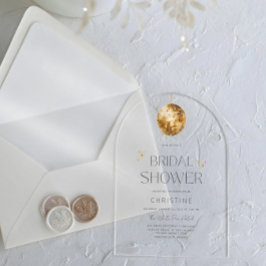 Goldene Diskothek - Brautparty Acryleinladungen