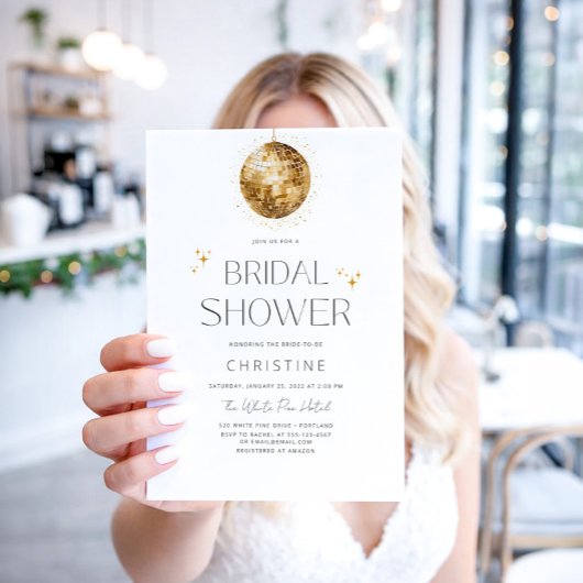 Goldene Diskothek - Brautparty Einladung