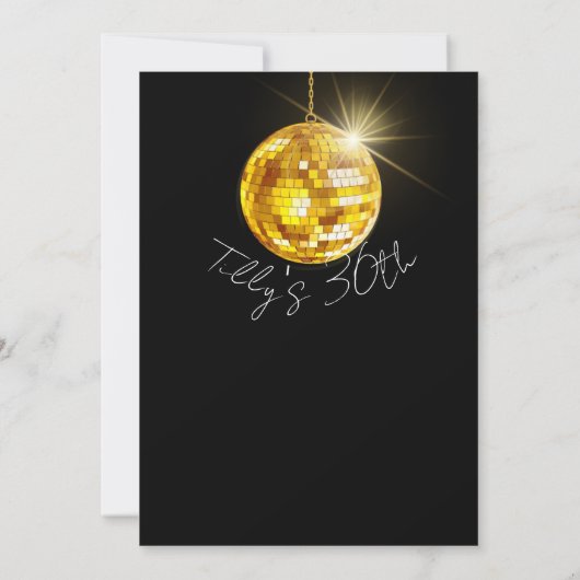 Goldene Diskothek Geburtstag Moderne Überraschung  Einladung (Rückseite)