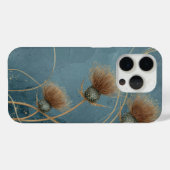 Goldene Distel Teal Blaue Textur Eleganz Case-Mate iPhone Hülle (Rückseite (Horizontal))