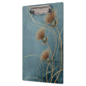Goldene Distel Teal Blaue Textur Eleganz Klemmbrett (Links)
