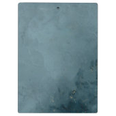 Goldene Distel Teal Blaue Textur Eleganz Klemmbrett (Rückseite)