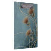 Goldene Distel Teal Blaue Textur Eleganz Klemmbrett (Rechts)