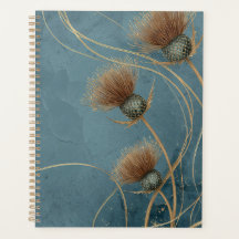 Goldene Distel Teal Blaue Textur Eleganz