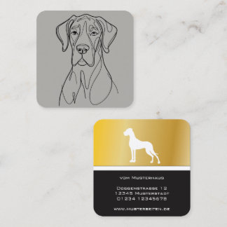 Goldene Dogge Edle Visitenkarten Quadratische Visitenkarte