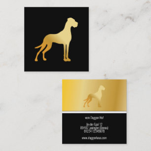 Goldene Dogge Visitenkarten im Fancy-Design Quadratische Visitenkarte