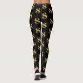 Goldene Dollar-Zeichen auf Schwarz Leggings (Rückseite)