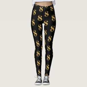 Goldene Dollar-Zeichen auf Schwarz Leggings