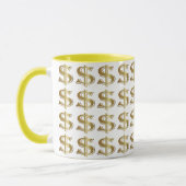 Goldene Dollar-Zeichen-Kaffee-Tasse Tasse (Links)