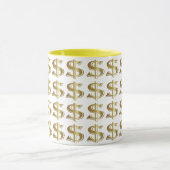 Goldene Dollar-Zeichen-Kaffee-Tasse Tasse (Zentrum)