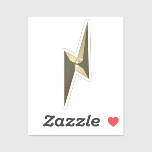 Goldene Donner Blitz Moderner Spaß cool Aufkleber (Blatt)