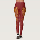 Goldene Doppelphoenix-Rot-Leggings Leggings (Rückseite)