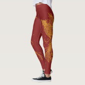 Goldene Doppelphoenix-Rot-Leggings Leggings (Links)