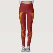 Goldene Doppelphoenix-Rot-Leggings Leggings (Vorderseite)