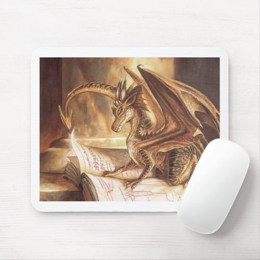 Goldene Drache-Buch-Lesung Mousepad (Mit Mouse)