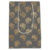 Goldene Drachen und Sterne Mittlere Geschenktüte (Rückseite)