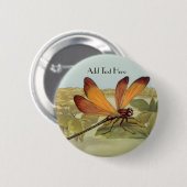 Goldene Dragonfly Button (Vorne & Hinten)