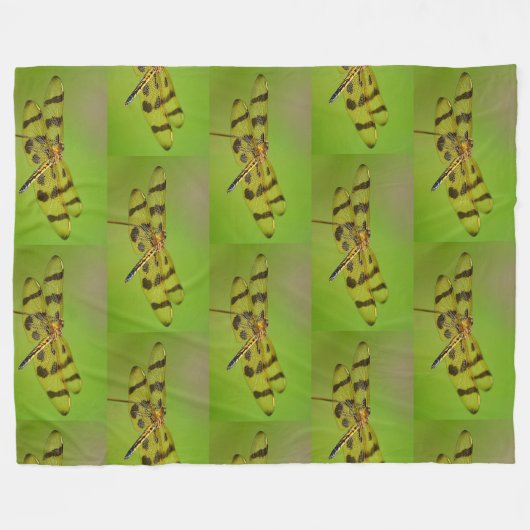 Goldene Dragonfly Fleecedecke (Vorderseite (Horizontal))
