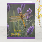 Goldene Dragonfly Karte (Gelbe Blume)