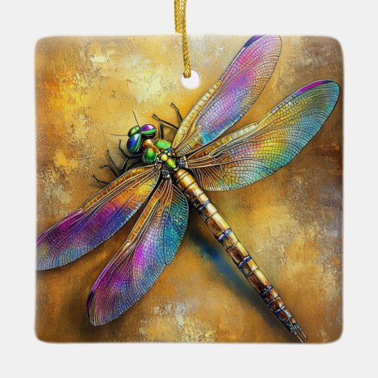 Goldene Dragonfly Keramikornament (Vorderseite)