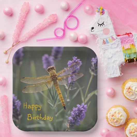 Goldene Dragonfly Pappteller (Party)