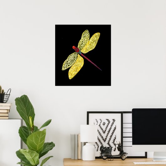 Goldene Dragonfly Poster (Heimbüro)