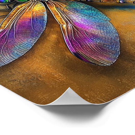 Goldene Dragonfly Poster (Ecke)