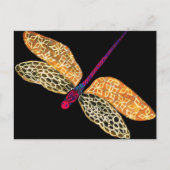 Goldene Dragonfly Postkarte (Vorderseite)