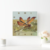 Goldene Dragonfly Quadratische Wanduhr (Zuhause)