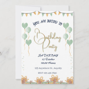 Goldene Drehbuchparty Einladung