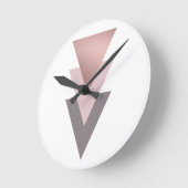 Goldene Dreiecke mit eleganter Rose Runde Wanduhr (Winkel)