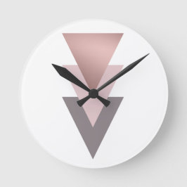 Goldene Dreiecke mit eleganter Rose Runde Wanduhr