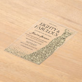 Goldene Dress Womans 80. Geburtstagsparty Acryleinladungen (Ablage )